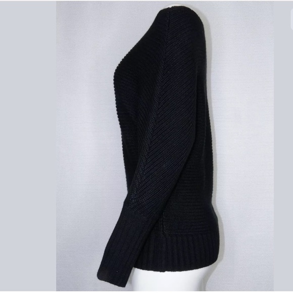 Bebe Black Knit Sweater S Dolman Boat Neck. Some pilling but good condition. - Picture 3 of 6